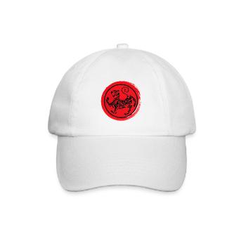 Karate Shotokan Tiger Logo - Baseballkappe - Weiß/Weiß - Vorne