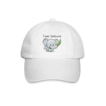 Vegan Team Herbivore - Baseballkappe - Weiß/Weiß - Vorne