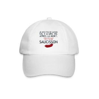 vie apres mort humour saucisson savoir citation - Casquette classique - blanc/blanc - Devant