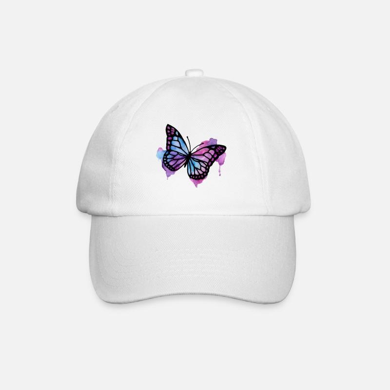 butterfly - Baseball Cap - white/white