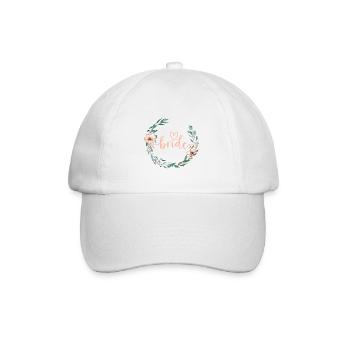 Flowers Wreath Team Bride 1 - Baseball Cap - white/white - Front