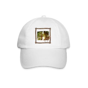 forest with deer h - Baseball Cap - white/white - Front