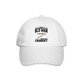 Croquet Player Dad Papa Grandpa Fathers day Funny - Baseball Cap - white/white - Front