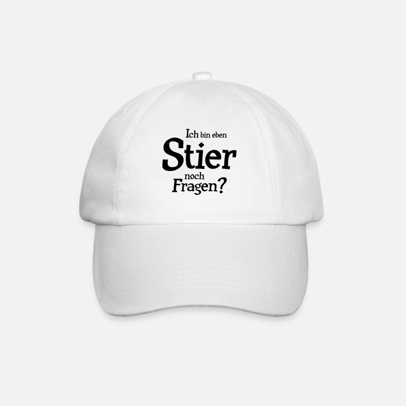 Stier Sternzeichen Spruch - Baseballkappe - Weiß/Weiß