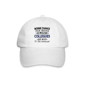 Bonne Chance Collègue Cadeau Humour Retraite - Casquette classique - blanc/blanc - Devant