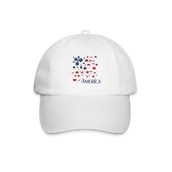 America Usa - Baseballkappe - Weiß/Weiß - Vorne