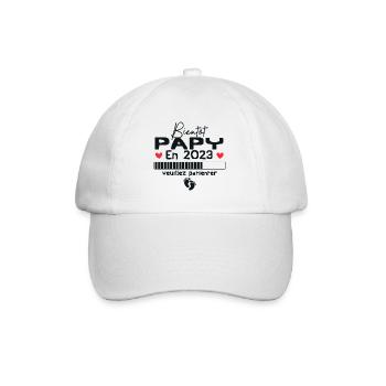 Bientôt Papy En 2023 - Casquette classique - blanc/blanc - Devant