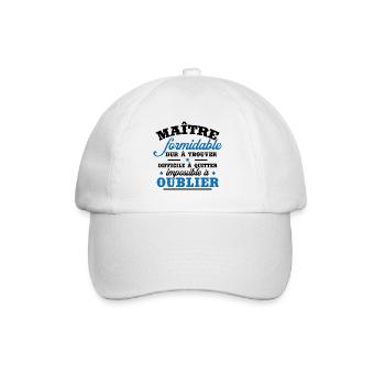 Merci maitresse formidable, Cadeau maîtresse école - Casquette classique - blanc/blanc - Devant