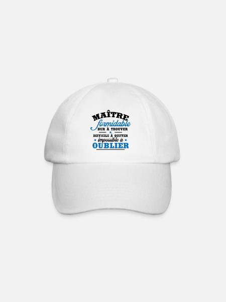 Merci maitresse formidable, Cadeau maîtresse école - Casquette classique - blanc/blanc