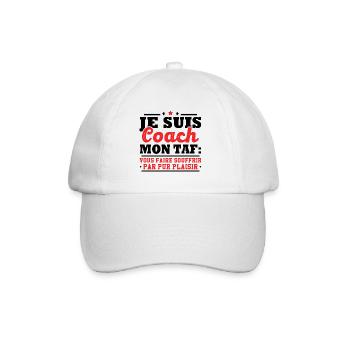 Je suis coach - humour cadeau sportif - Casquette classique - blanc/blanc - Devant
