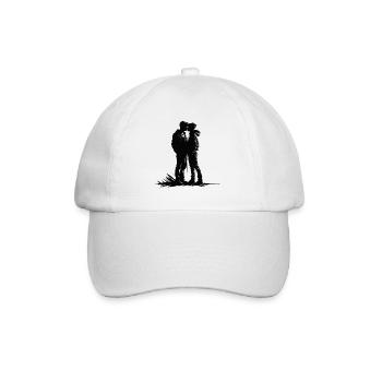 Two boys kissing - Baseballkappe - Weiß/Weiß - Vorne