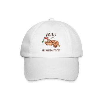Faultier Positiv auf müde getestet Lustige Bilder - Baseballkappe - Weiß/Weiß - Vorne