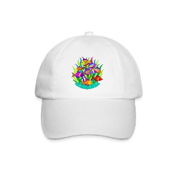 Shoal of fish among the seaweed - Baseball Cap - white/white - Front