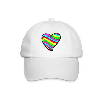 Psychedelic Love Heart - Baseball Cap - white/white - Front