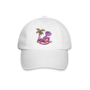 Dinosaurier brontosaurus Sommer - Baseballkappe - Weiß/Weiß - Vorne
