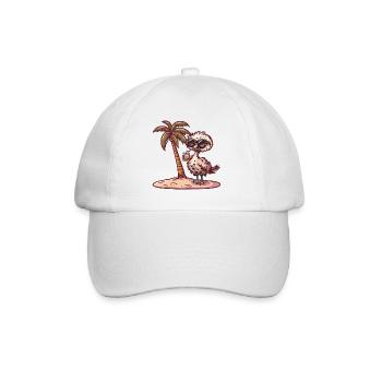 Ostrich Summer Beach Vacation - Baseball Cap - white/white - Front