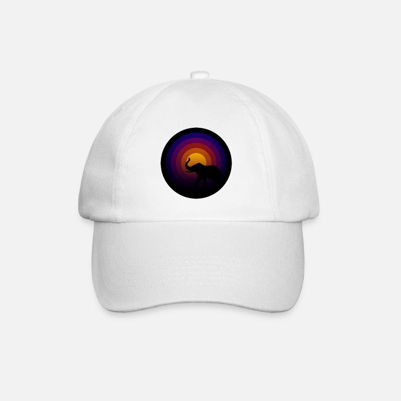 Vinyl record with elephant groove - Baseball Cap - white/white