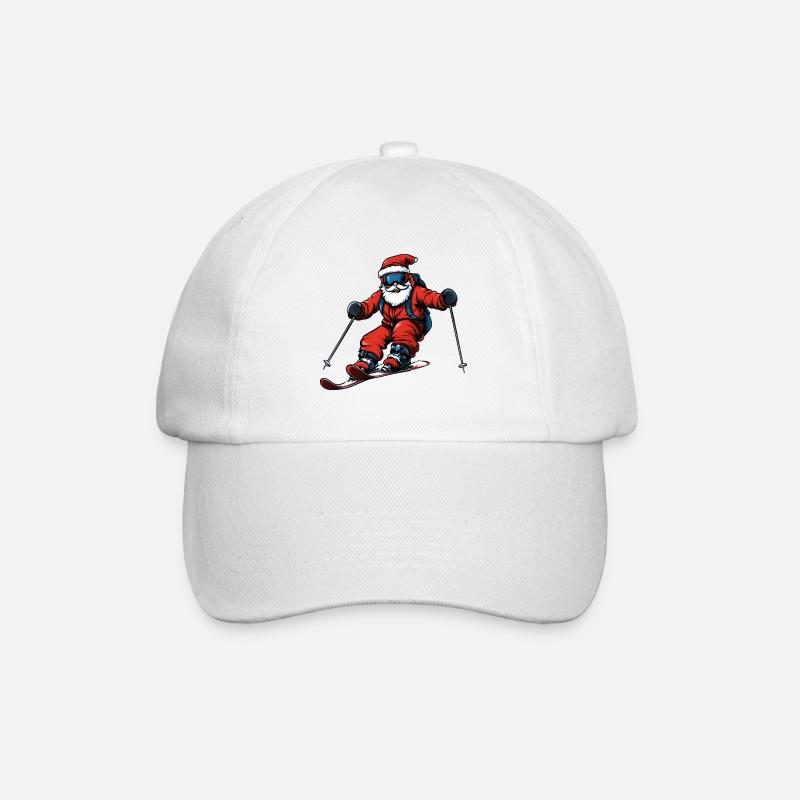 Skifahrer Weihnachten - Baseballkappe - Weiß/Weiß
