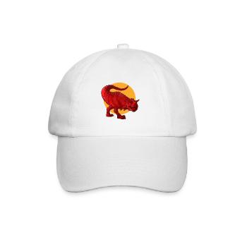 Dino shirt. Dinosaur carnotaurus. - Baseball Cap - white/white - Front