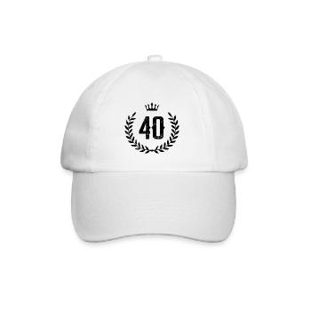 40 Nombre de couronne - Casquette classique - blanc/blanc - Devant