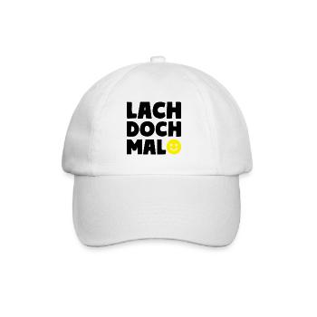 LACH DOCH MAL Smiley Motto - Baseballkappe - Weiß/Weiß - Vorne