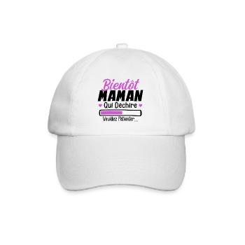 Bientôt Maman Qui Déchire Veuillez Patienter Mère - Casquette classique - blanc/blanc - Devant