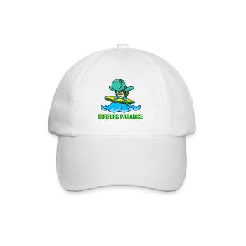 Kawaii Turtle Surfer - Sunglasses and - Baseball Cap - white/white - Front