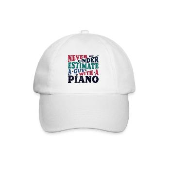Never underestimate a Guy with a Piano - Baseball Cap - white/white - Front