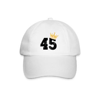 45 Crown 45th Birthday 45 Years - Baseball Cap - white/white - Front