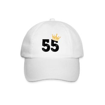 55 Crown 55th Birthday 55 years - Baseball Cap - white/white - Front