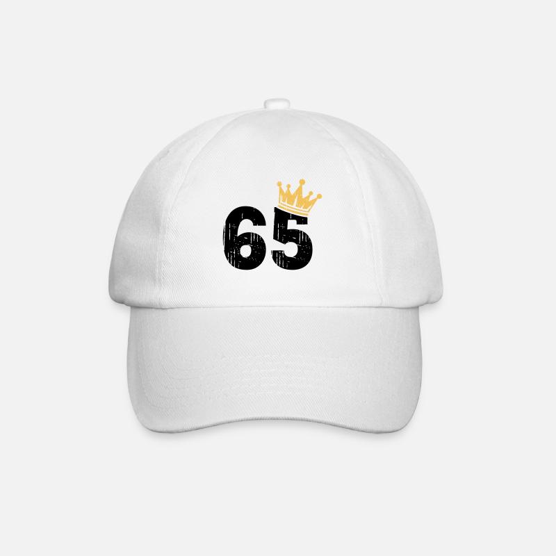 65 Krone 65. Geburtstag 65 Jahre - Baseballkappe - Weiß/Weiß