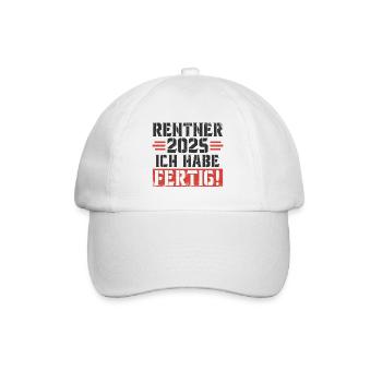 Rentner 2025 Ich habe fertig - Baseballkappe - Weiß/Weiß - Vorne