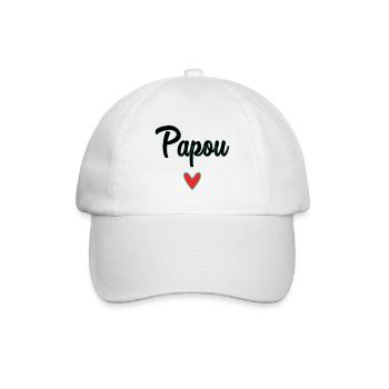 PAPOU. PAPA. FÊTE DES PÈRES. BONNE FÊTE PAPA - Casquette classique - blanc/blanc - Devant