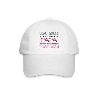 Beau gosse comme papa en mieux grâce à maman - Casquette classique - blanc/blanc - Devant
