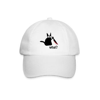 Cat knife blood Halloween - Baseball Cap - white/white - Front