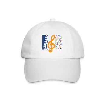 Cadeau de pianiste de piano d'orchestre de musicien de mélodie - Casquette classique - blanc/blanc - Devant