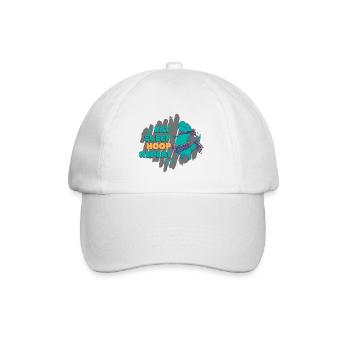 Funny dino with fitness tires during sports - Baseball Cap - white/white - Front