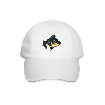 Fish pike perch angler - Baseball Cap - white/white - Front