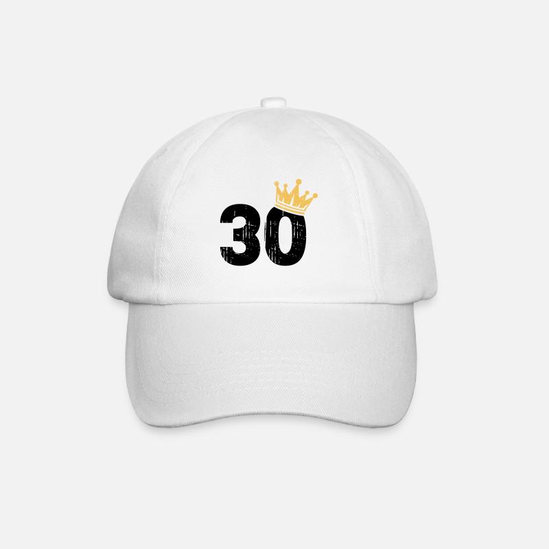 30 Krone 30. Geburtstag 30 Jahre - Baseballkappe - Weiß/Weiß