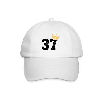 37 Crown 37th birthday 37 years old - Baseball Cap - white/white - Front