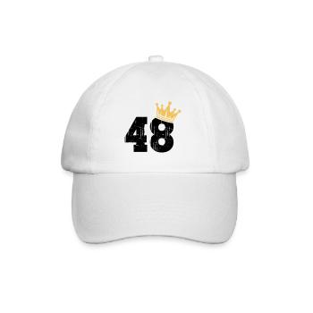 48 Krone 48. Geburtstag 48 Jahre - Baseballkappe - Weiß/Weiß - Vorne