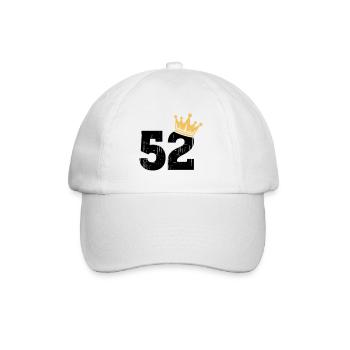 52 Crown 52nd birthday 52 years old - Baseball Cap - white/white - Front