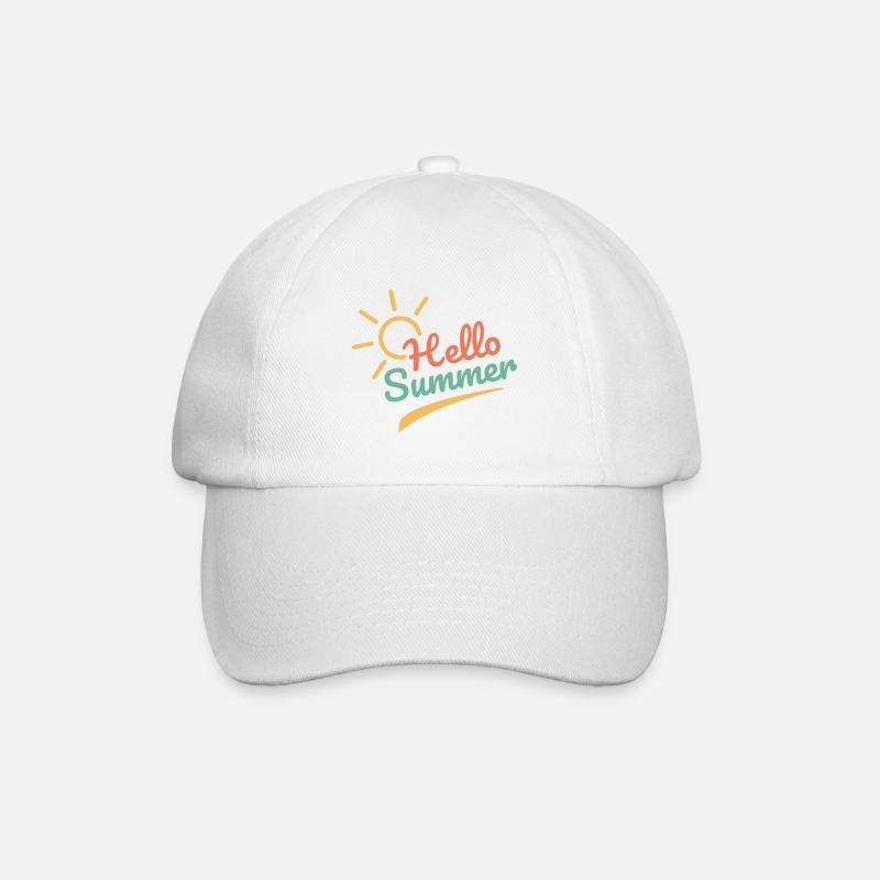 Hello sommer sommer strand urlaub geschenk - Baseballkappe - Weiß/Weiß