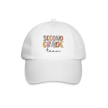 Team Second Grade 2nd Grade School Teacher Gift - Baseball Cap - white/white - Front