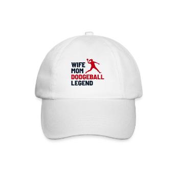 Völkerballspieler Mutter Frau Legende Lustig - Baseballkappe - Weiß/Weiß - Vorne
