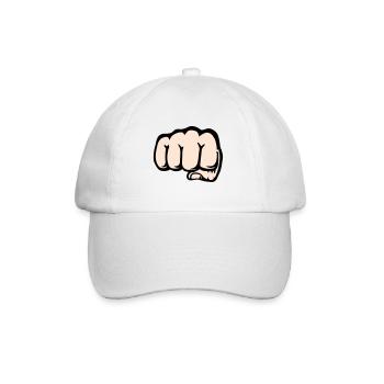 Fist hand icon front - Baseball Cap - white/white - Front