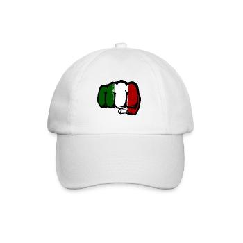 Drapeau de l’Italie main poing - Casquette classique - blanc/blanc - Devant