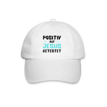 Auf Jesus getestet Gott Geschenkidee - Baseballkappe - Weiß/Weiß - Vorne