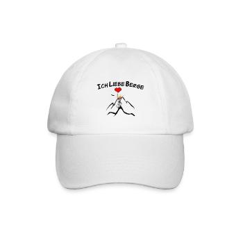 Ich liebe Berge - Baseballkappe - Weiß/Weiß - Vorne