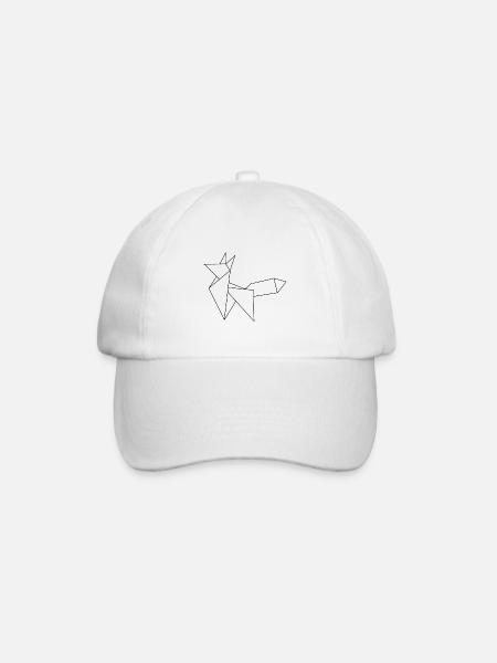 Origami fox - Baseball Cap - white/white